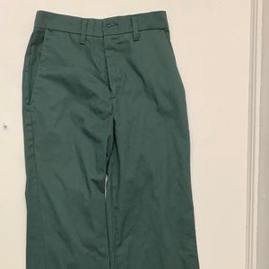 green dickie like wide leg high waist pants